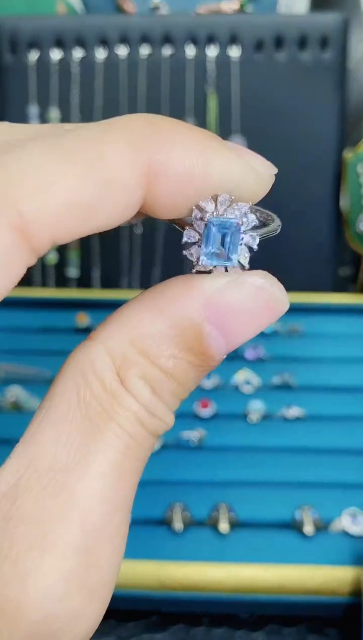 【闪购商品】托帕石戒指银S925镶嵌1121