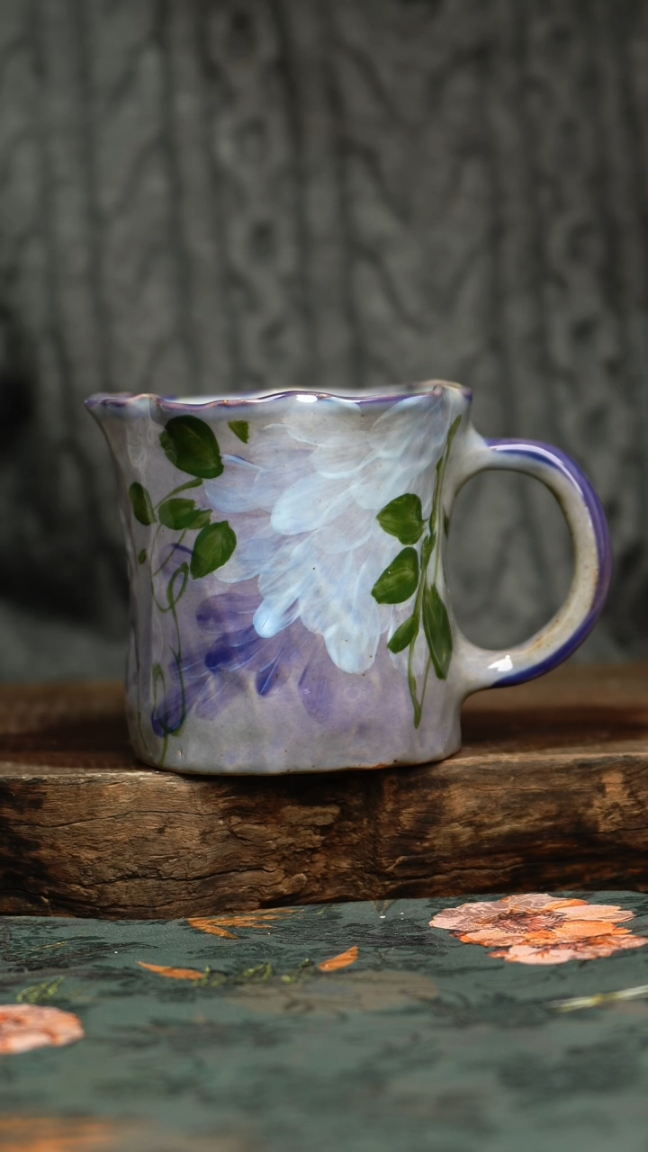 【闪购商品】杯釉下彩手工手绘同款陶器