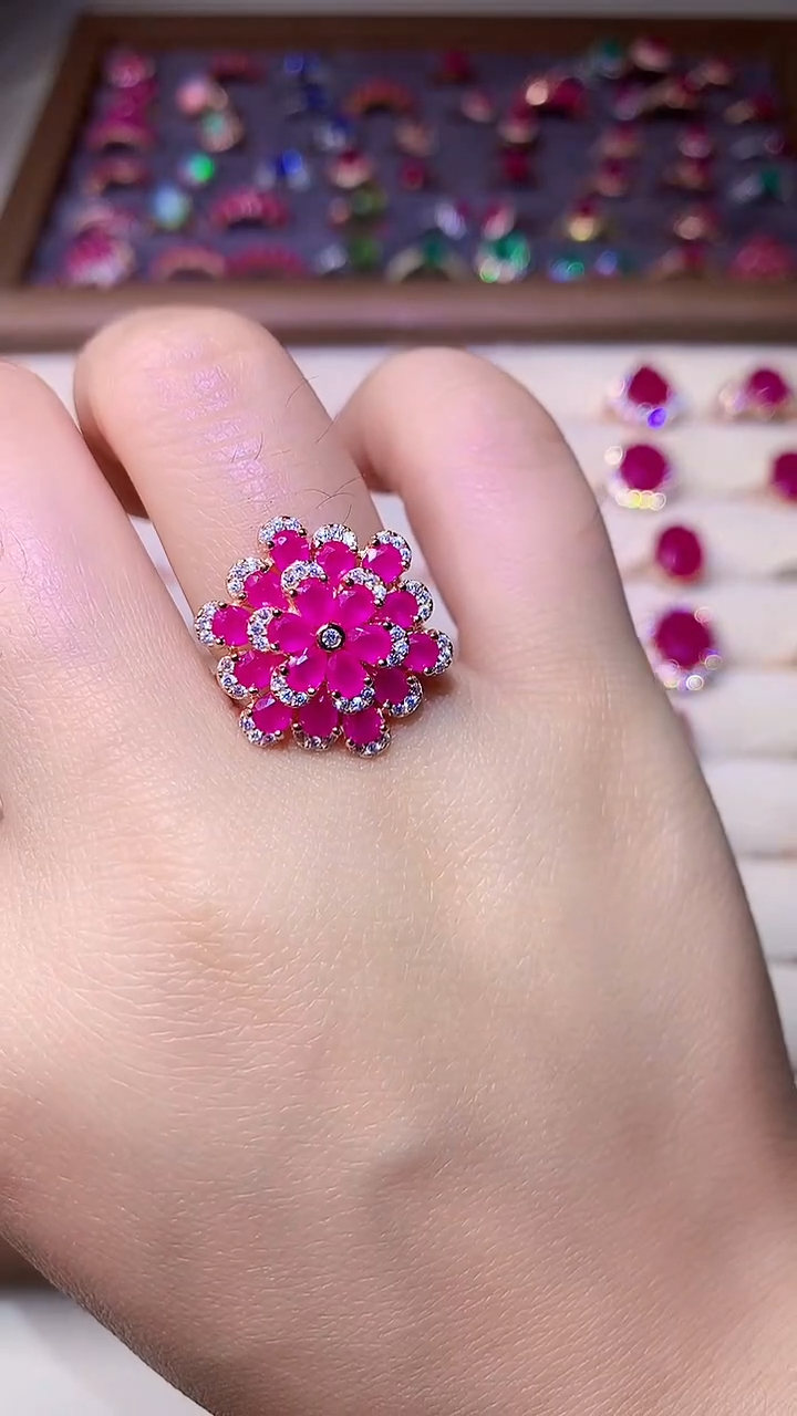 【闪购商品】红宝石戒指银S925镶嵌000