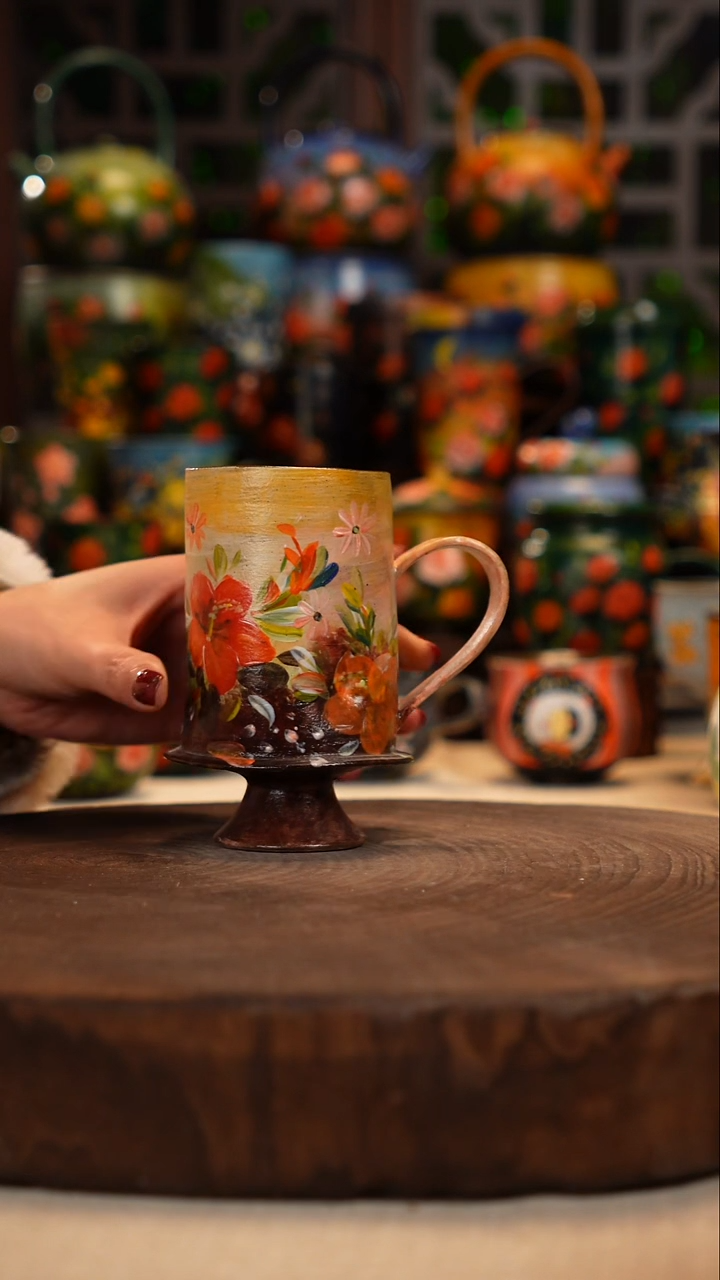 紫砂油画手绘釉下彩