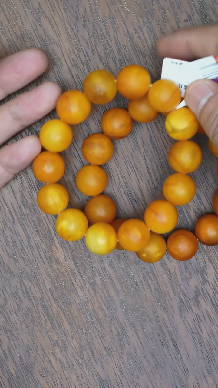 【闪购商品】琥珀裸石未镶嵌老蜡橘皮手串多样性发起一