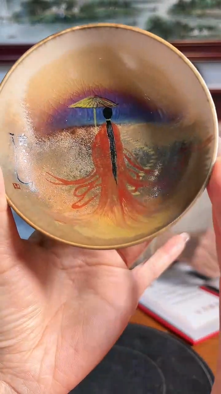 【闪购商品】官窑瓷画院797官窑瓷画院孙小霞仕女图普洱杯