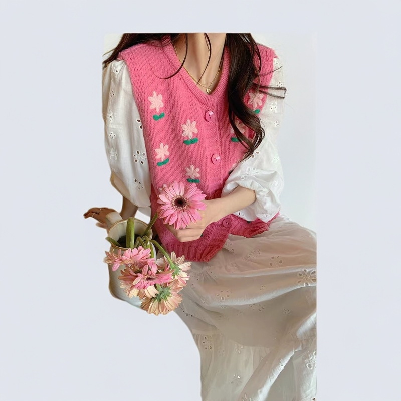 【扣号非图片款】NO退换-马甲纯色学院风毛针织女装洋气宽松型毛衫