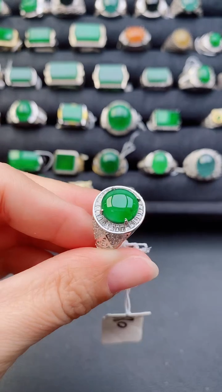 【闪购商品】翡翠戒指银S925镶嵌532453