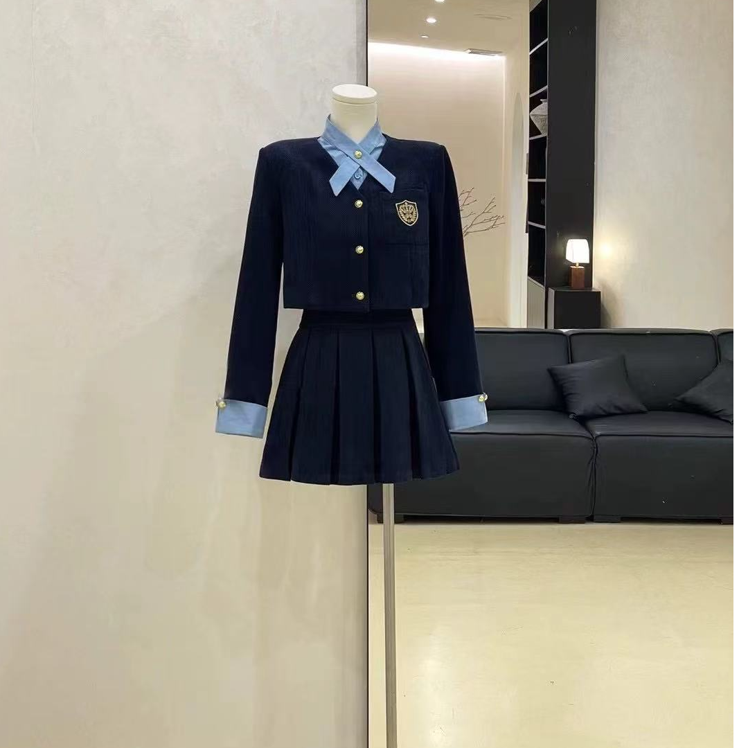 新款miu系千金风上衣学院风短裙气质套装女201