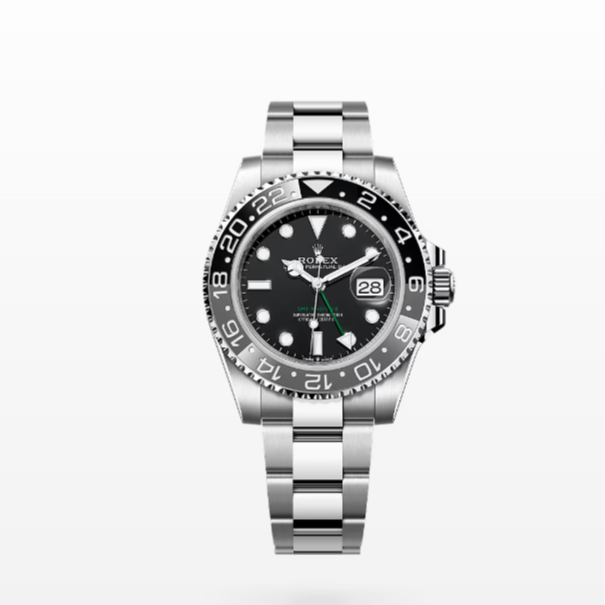 99新 Rolex/劳力士 24年全套/格林尼治型126710/40表径灰黑皮蛋