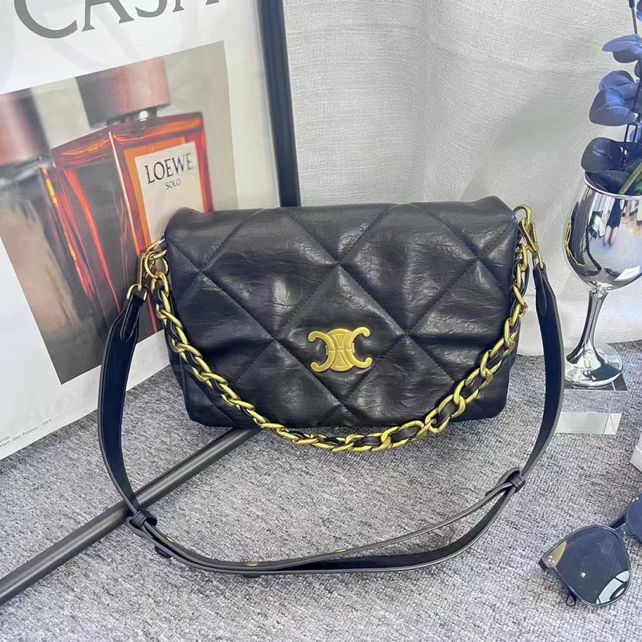 【A062】2025年新款DIY瑟琳大容量凯旋门单肩腋下包KD-016黑