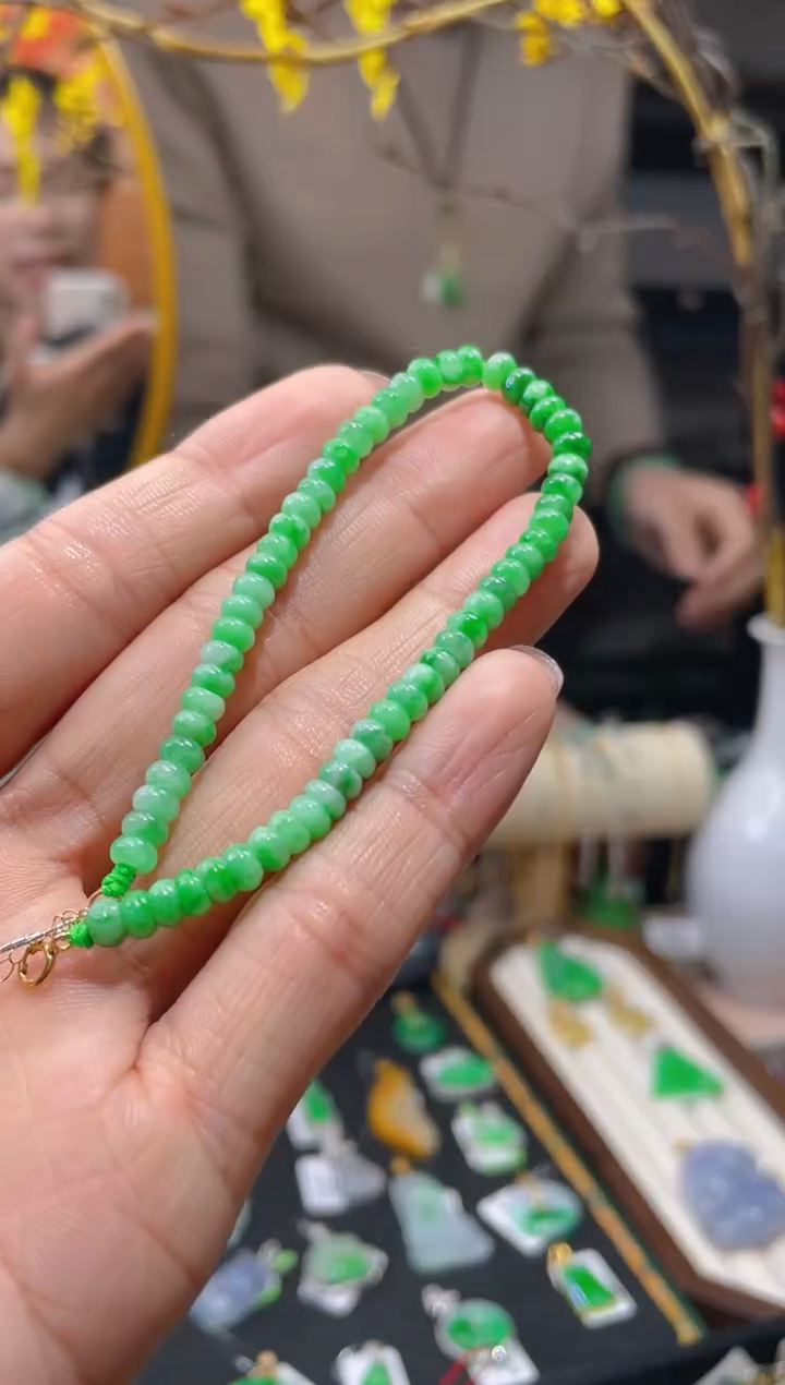 【闪购商品】翡翠颈饰18K金镶嵌假一赔三