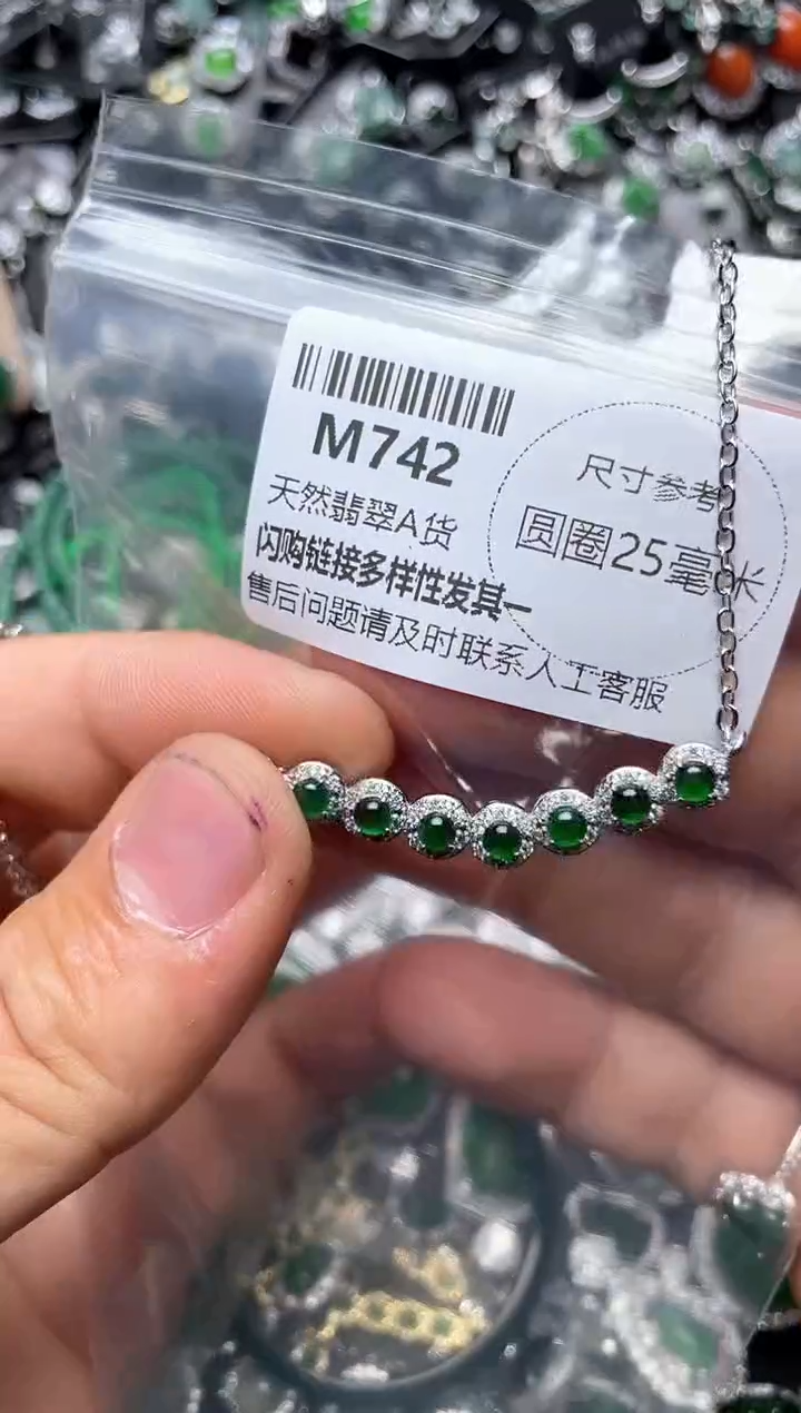 翡翠未镶嵌颈饰M742锁骨链