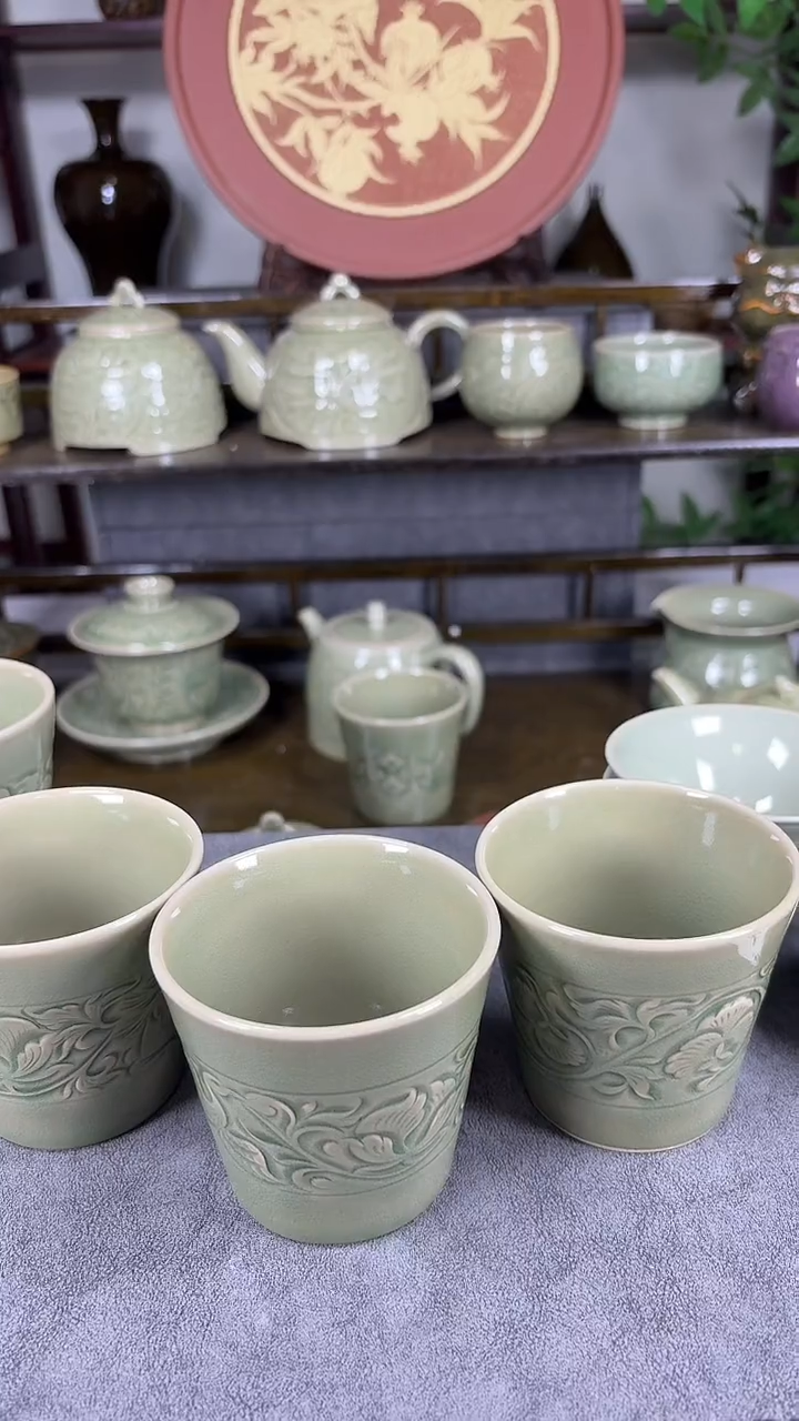 乌***@鹿 手工刻花咖啡杯【三只】