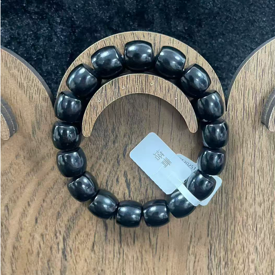 新疆和田玉塔青精工极限弧直切手串