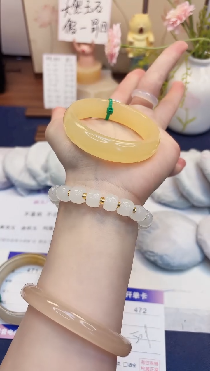 【闪购商品】石英质玉手镯未镶嵌472-财气镯-圈口51