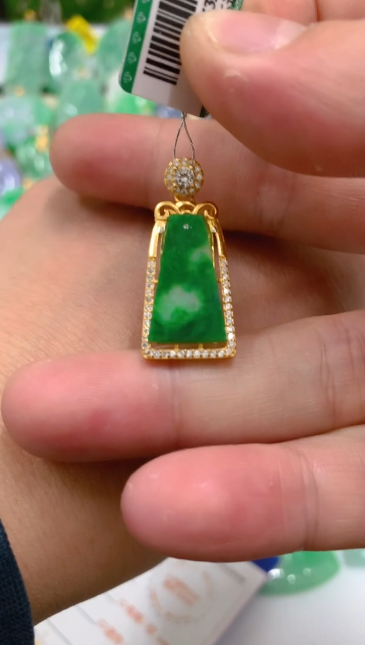 【闪购商品】翡翠吊坠(不含链)银S925镶嵌挂件