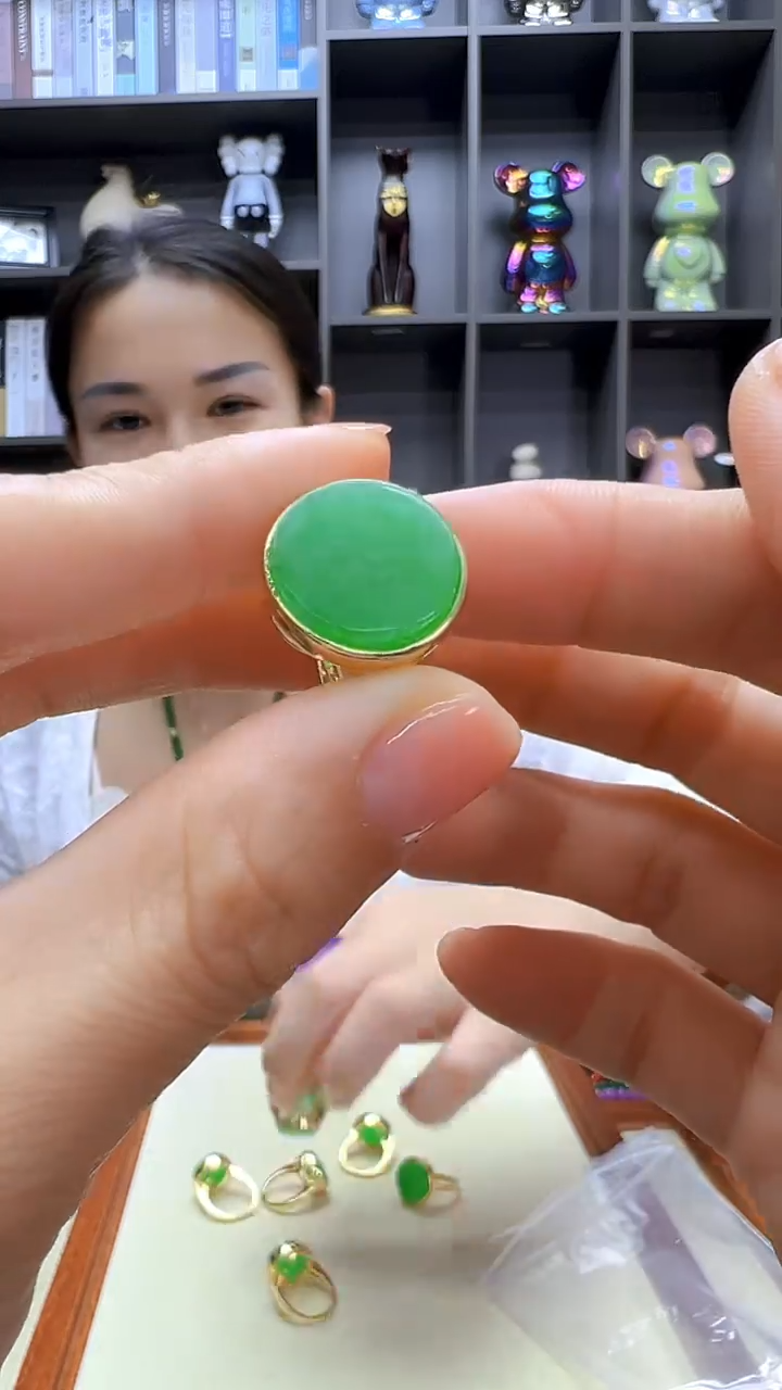 翡翠14K金镶嵌颈饰丹丹diy劲饰戒指