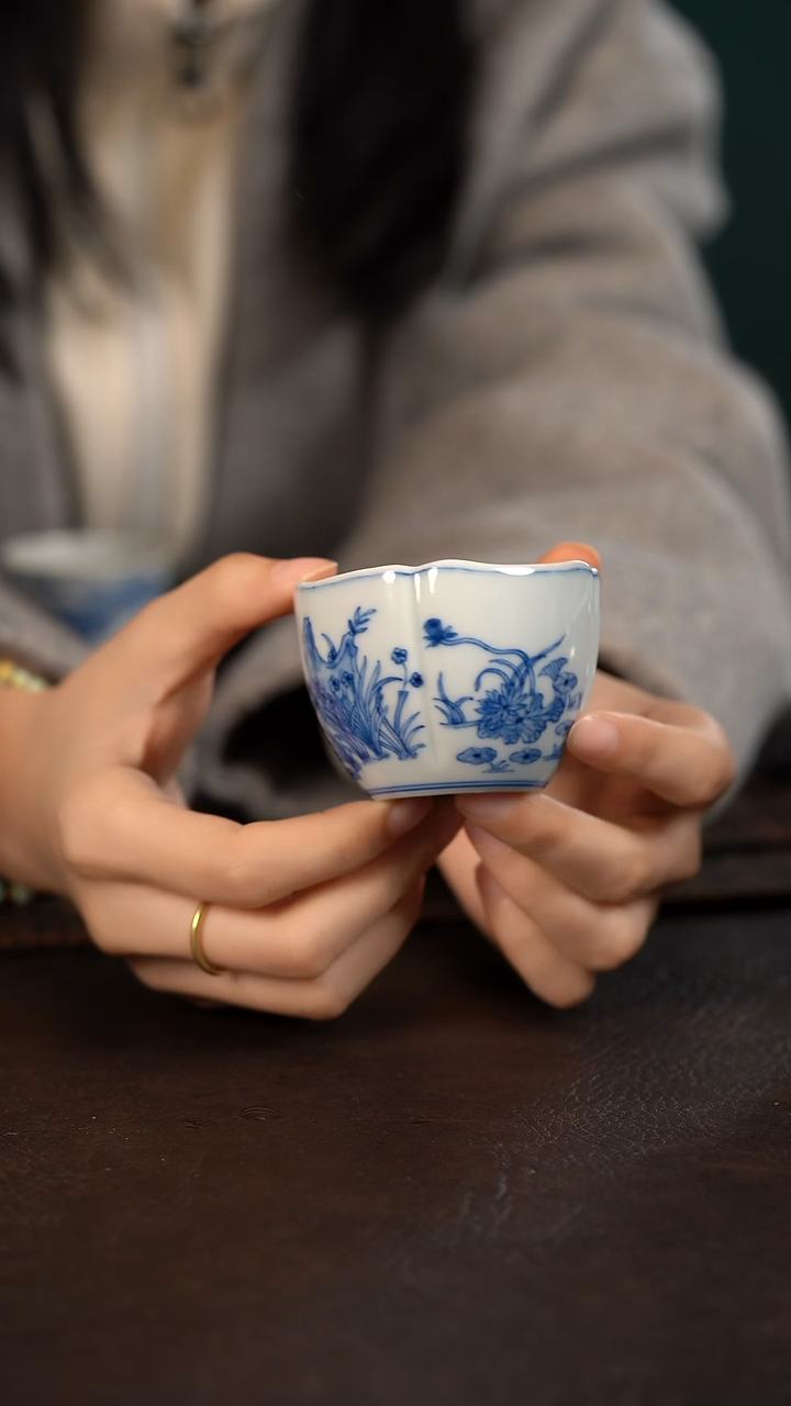 【闪购商品】杯聚澜堂四季花卉四方杯