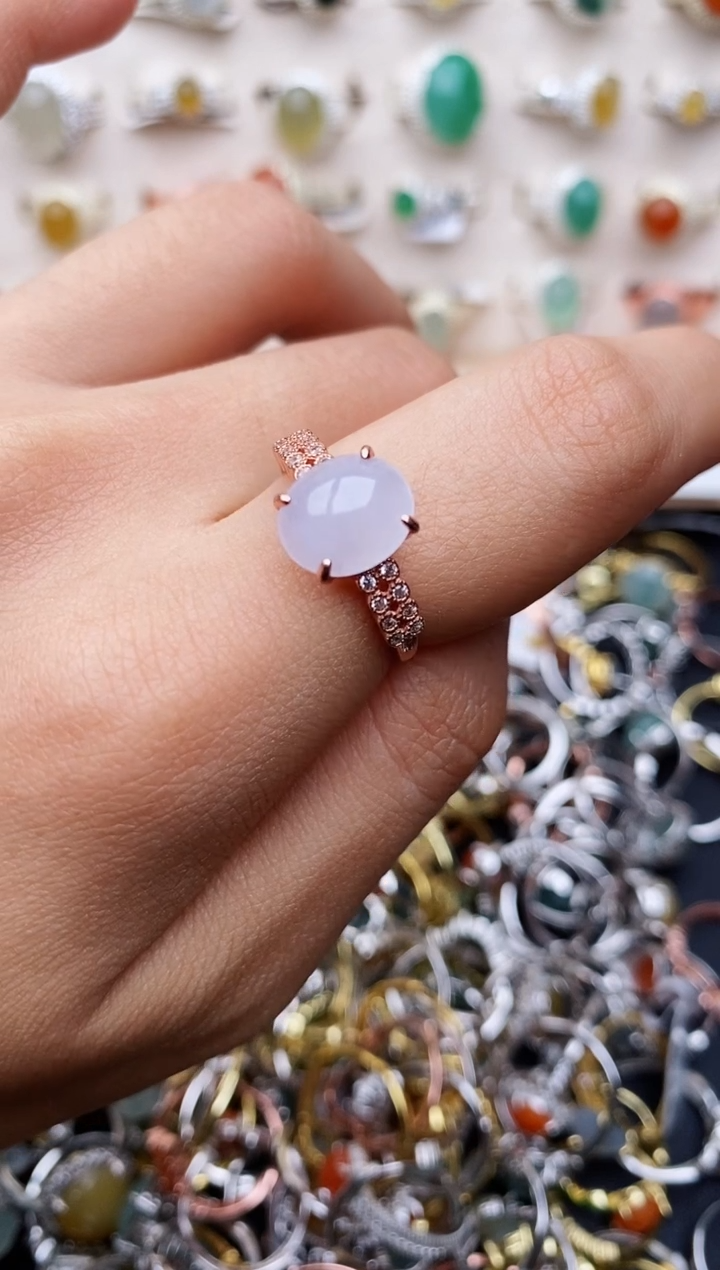 【闪购商品】翡翠戒指银S925镶嵌缅甸翡翠