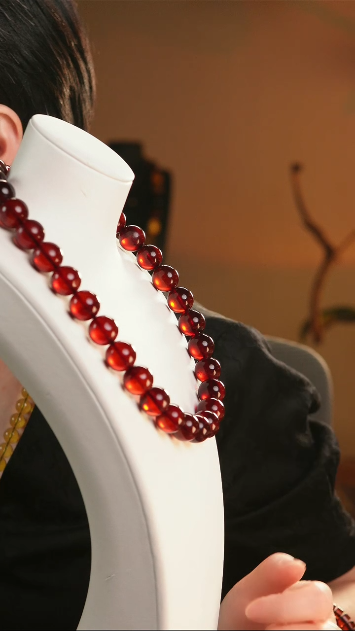 琥珀颈饰未镶嵌天然琥珀14MM项链