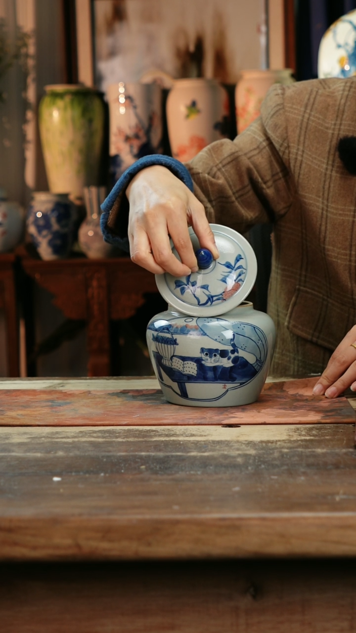 【闪购商品】瓷片景德镇纯手工釉下彩精品花瓶