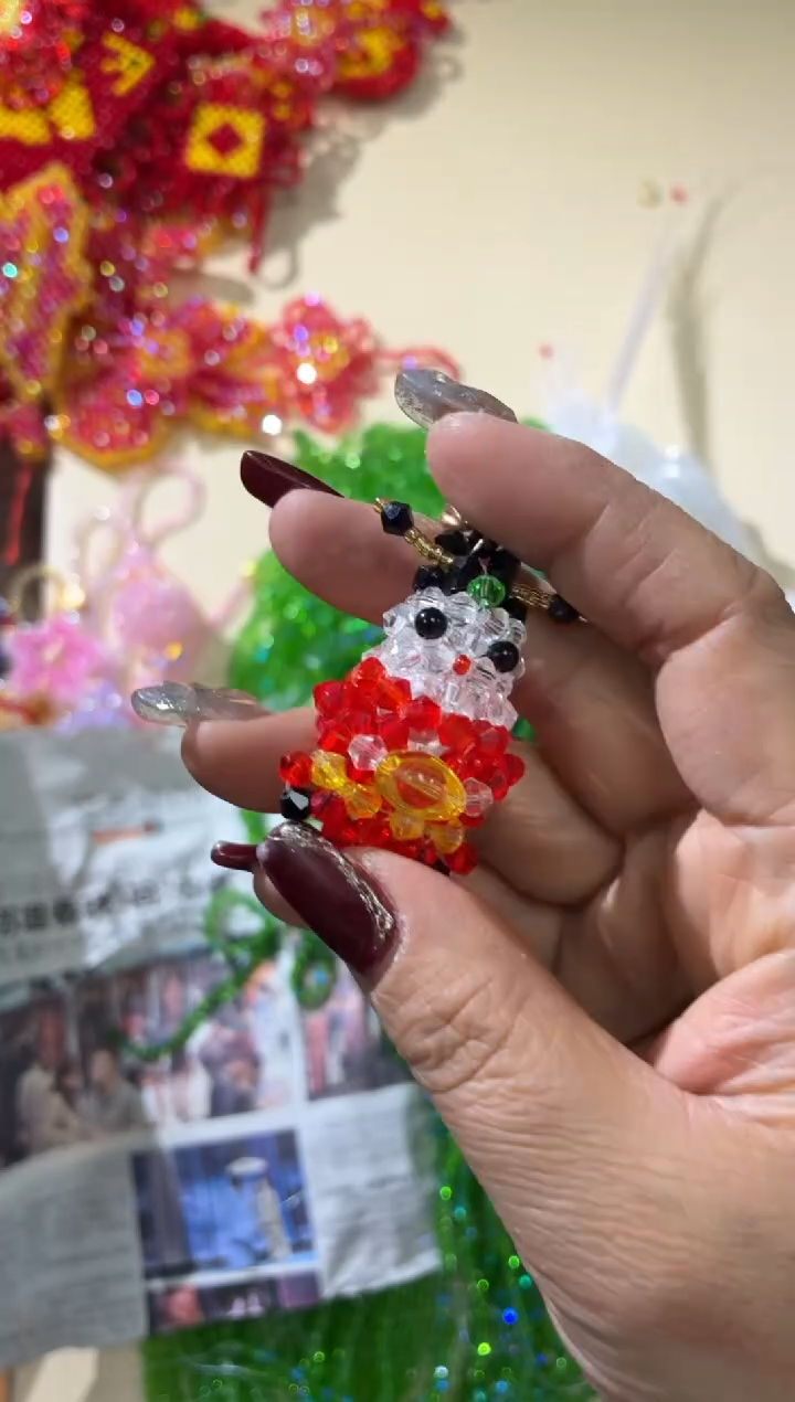 玻璃2982卡4水晶尖珠财神挂件材料包买一宠一