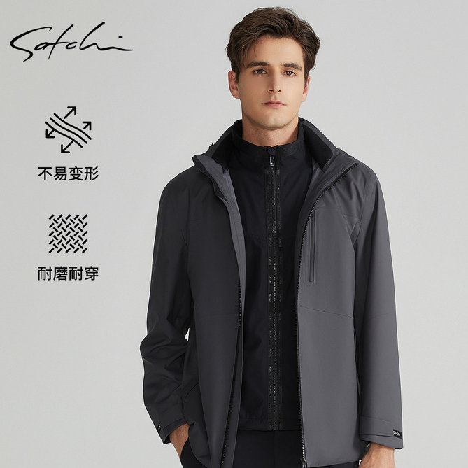 【一衣四穿防水冲锋衣 可配内胆】Satchi男装男士夹克户外商务外套