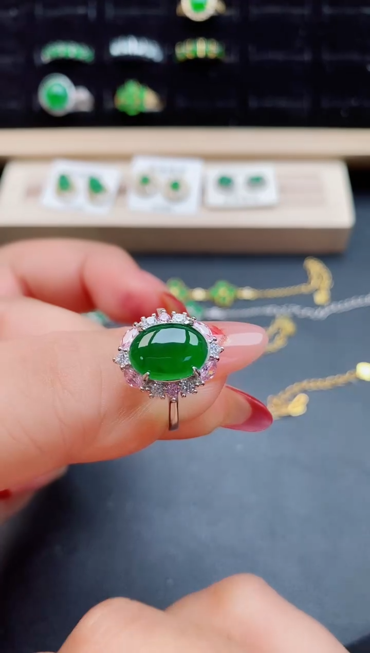 【闪购商品】翡翠戒指银S925镶嵌508500