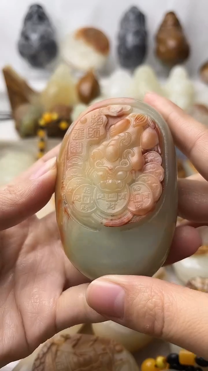 石材古青石棉纹正常不退换貔貅