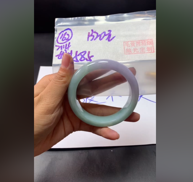 定制翡翠未镶嵌毛货需精细抛光162手镯58.5+1320元+拍一发一