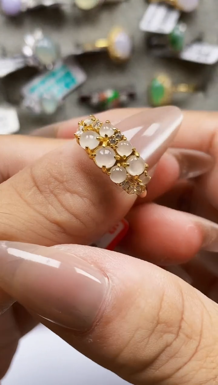 银S925镶嵌戒指翡翠0134