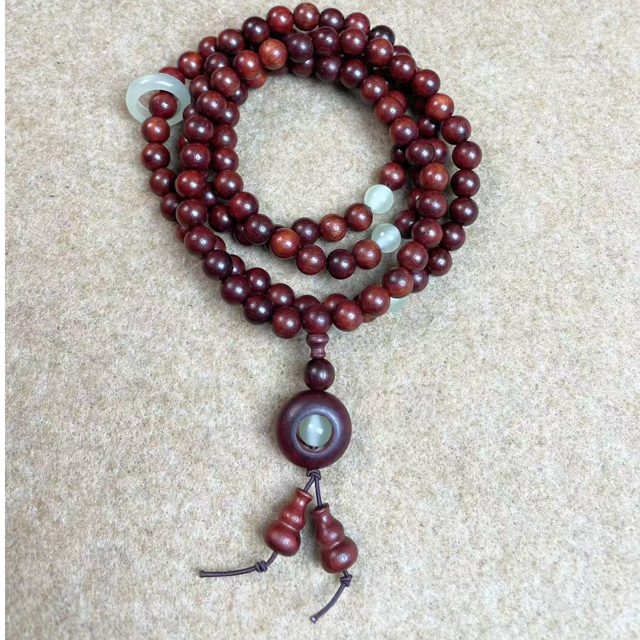 A31-紫檀木手串配时来运转吊坠无礼盒适合盘玩的文玩手链