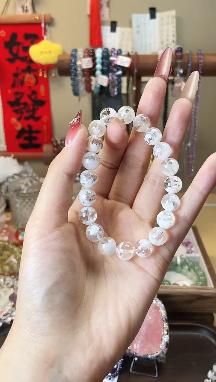 【闪购商品】水晶手链未镶嵌10m白雪花