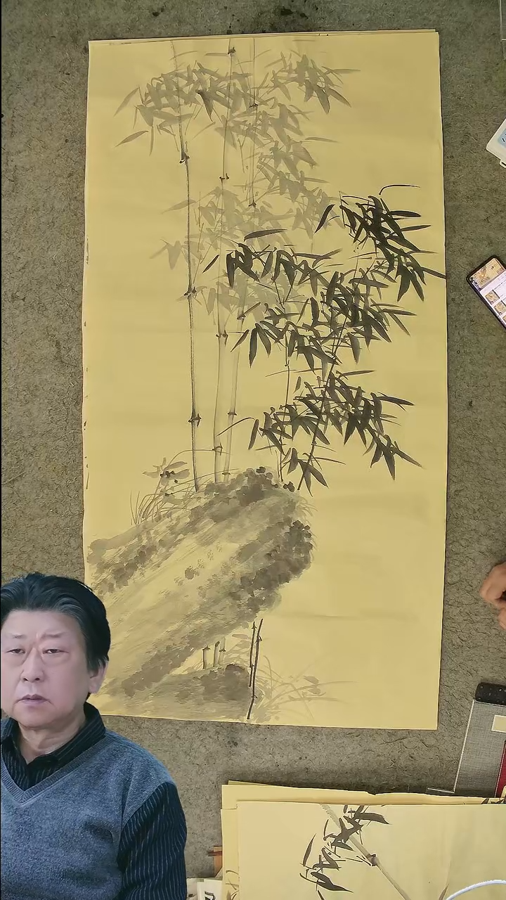 国画四尺整张  墨竹  69*138cm