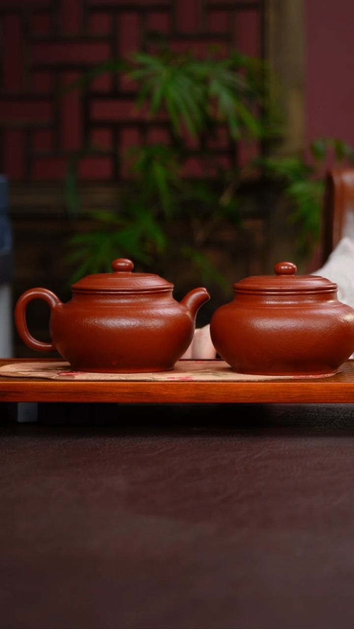 茶壶紫砂双线仿古 套组 一壶一罐