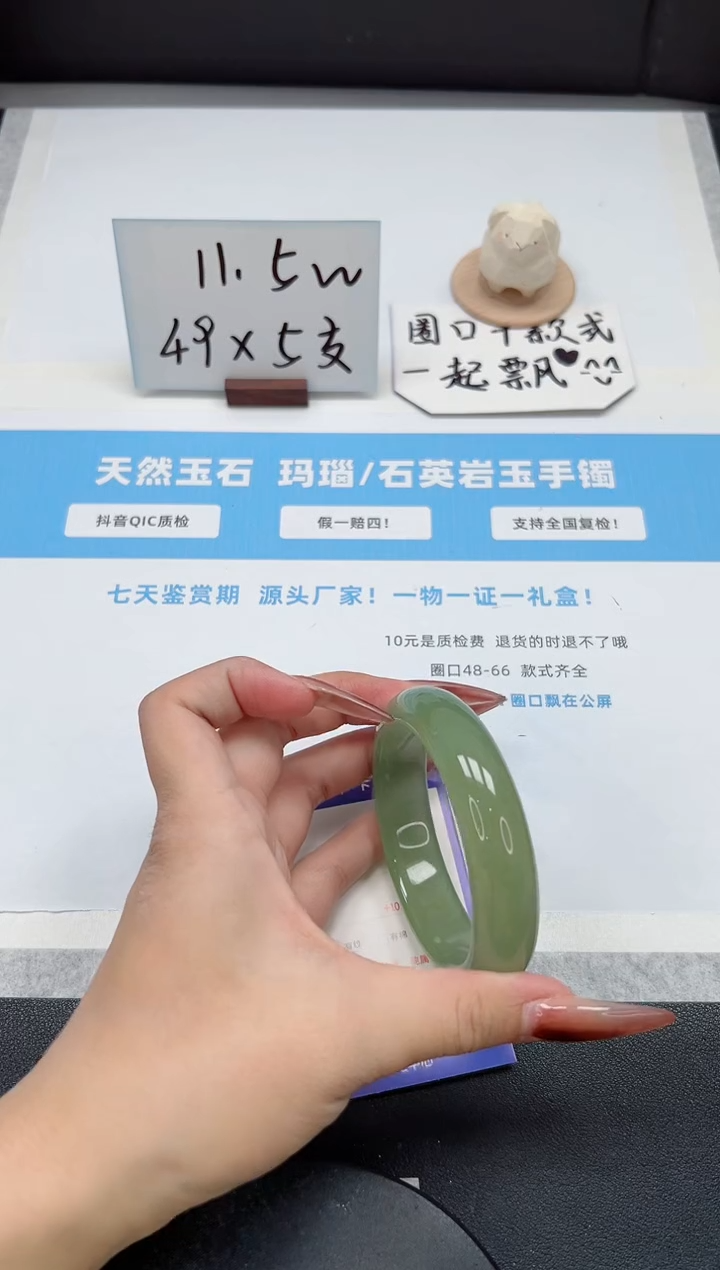 【闪购商品】石英质玉手镯未镶嵌411/58.5东陵玉