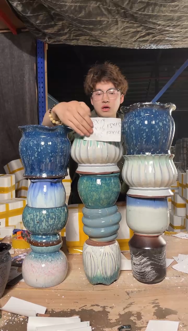 紫砂花盆宜兴紫砂粗陶花盆99.8-1