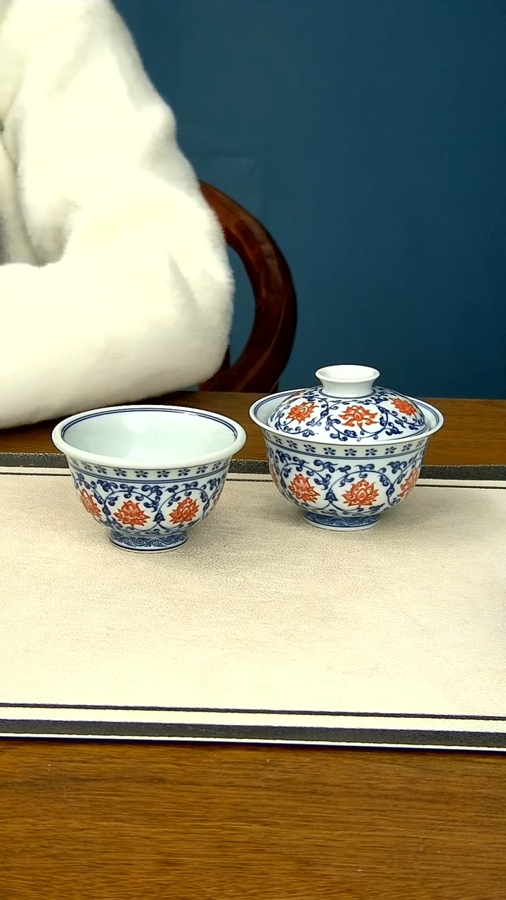 【闪购商品】釉里红缠枝莲两件套.....大压