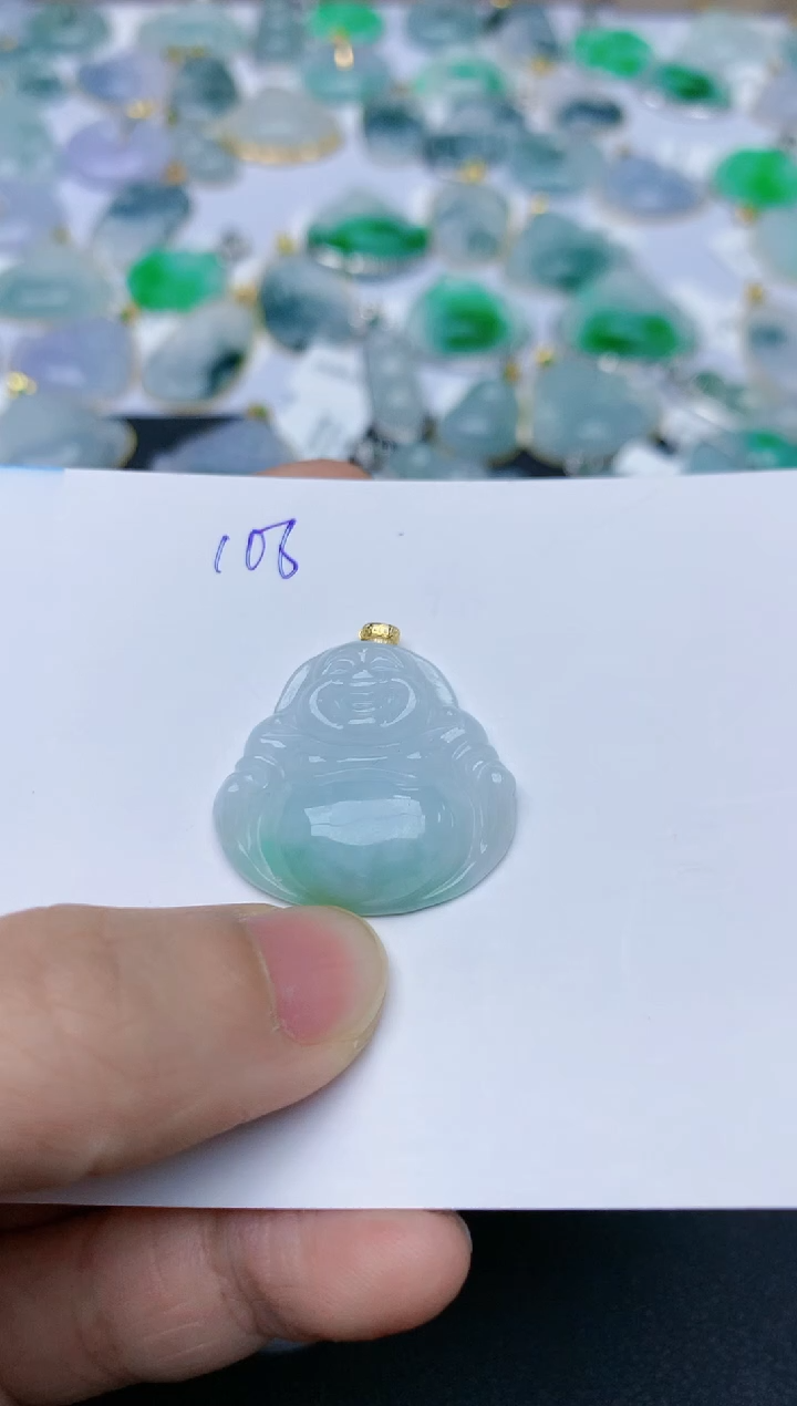 【闪购商品】翡翠颈饰18K金镶嵌天然翡翠A货    