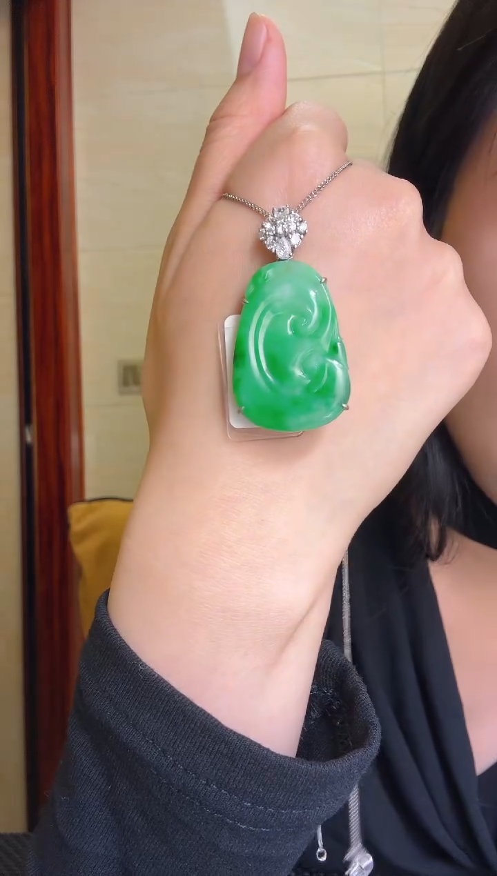 【闪购商品】翡翠吊坠(不含链)银S925镶嵌吊坠
