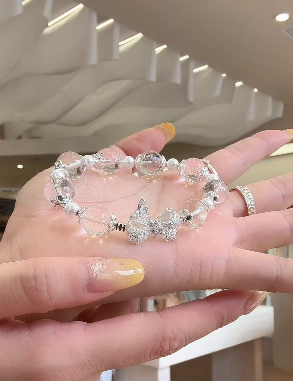 非金属仿水晶手链 【BayaLi】2025夏季新品蝴蝶结手串