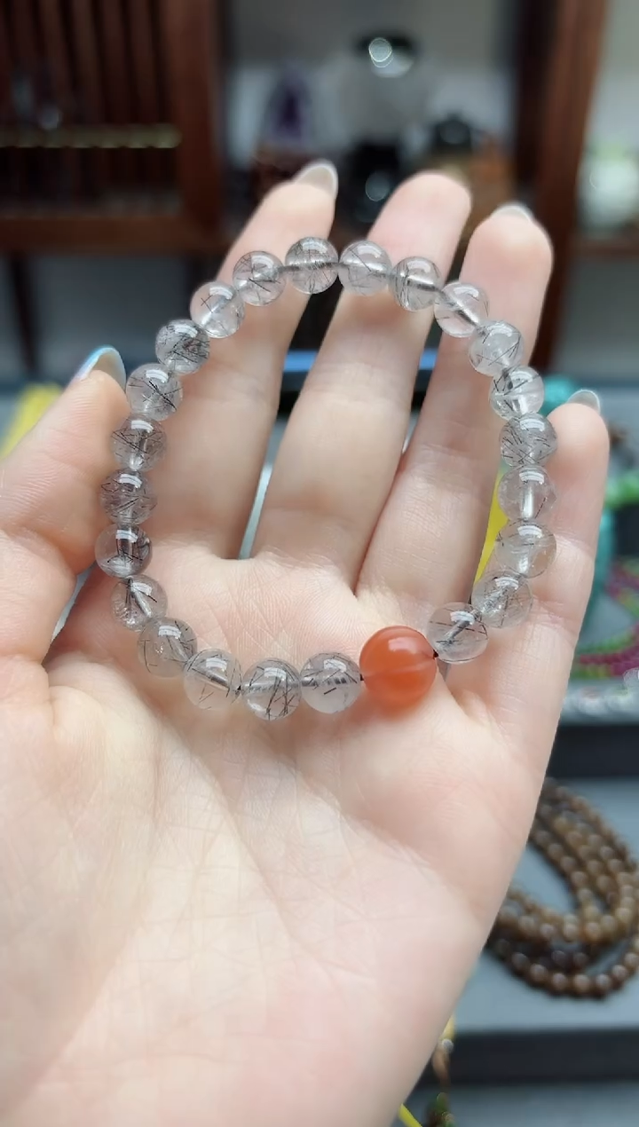 【闪购商品】水晶手串未镶嵌发晶水晶手串*1 DN