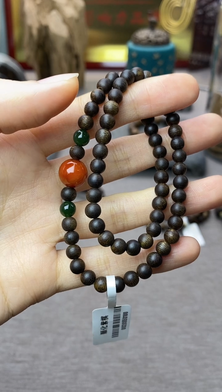 【闪购商品】沉香手串越南顺化紫棋糖结料0.5双圈沉水＋配饰