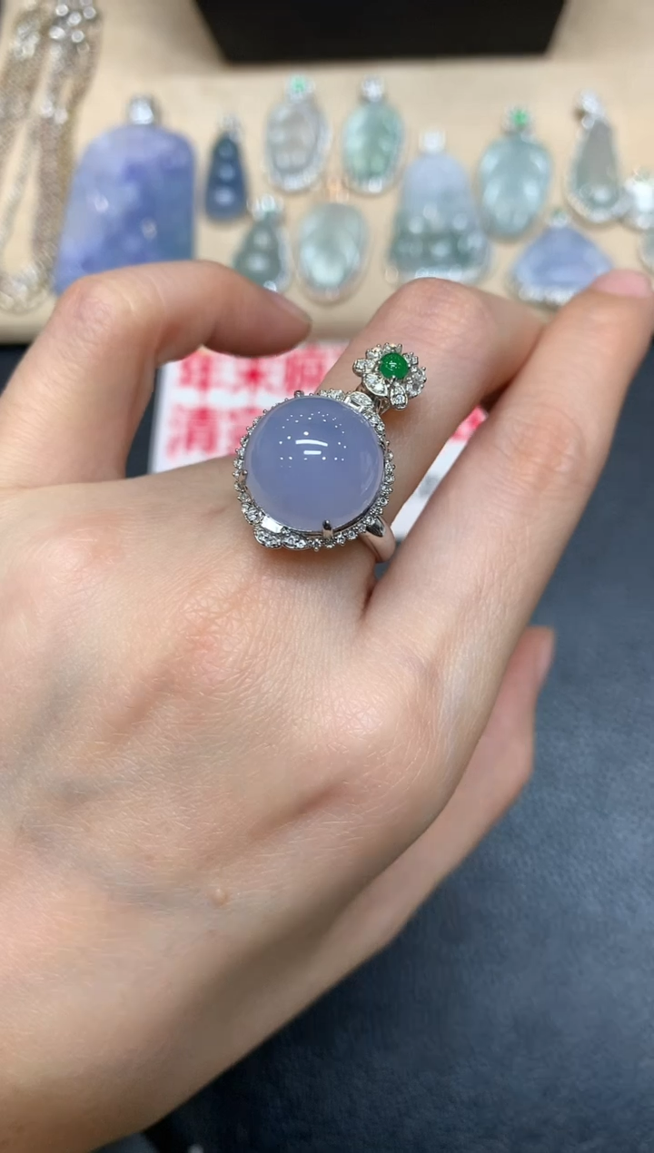 【闪购商品】翡翠戒指18K金镶嵌两用款【无服务费