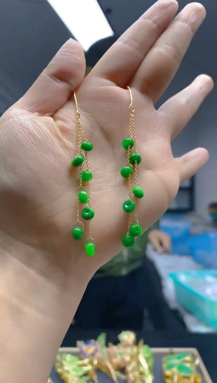 【闪购商品】翡翠耳饰合金0327翡翠耳线