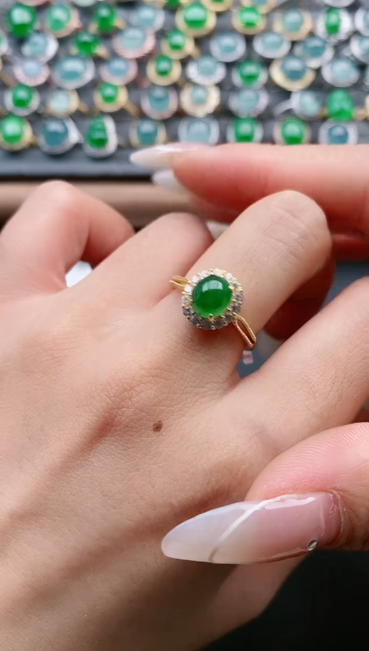 【闪购商品】翡翠戒指银S925镶嵌111111