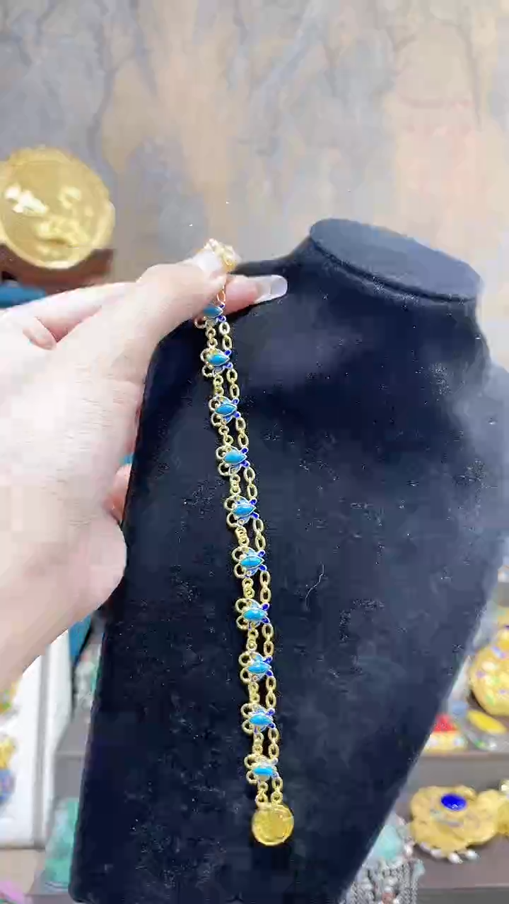 非遗手工花丝镶嵌手链
