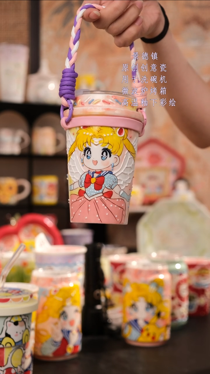 摆件景德镇手工手绘设计师款