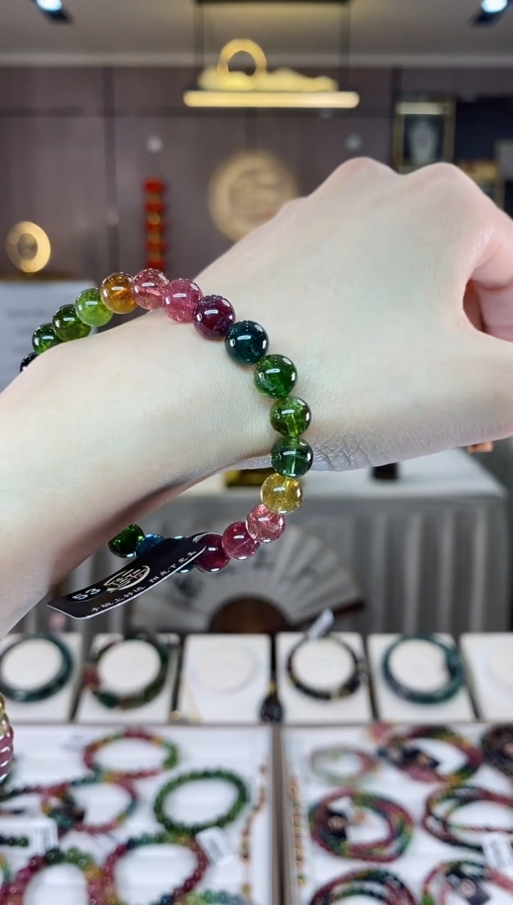 【闪购商品】碧玺单圈手串7mm+未镶嵌一物一证dan