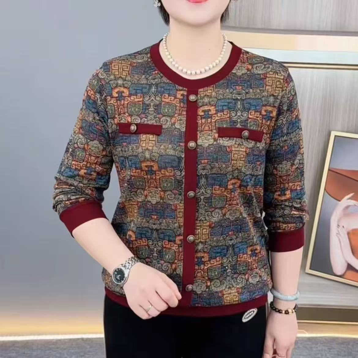 长袖秋季休闲风宽松时尚秋冬衫百搭高贵气质风