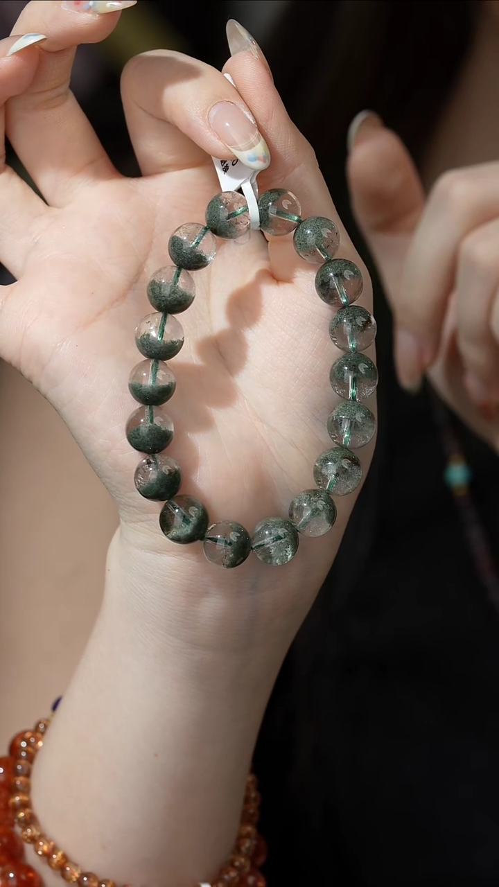 单圈未镶嵌水晶P34（多样性发一件）绿幽灵10mm+