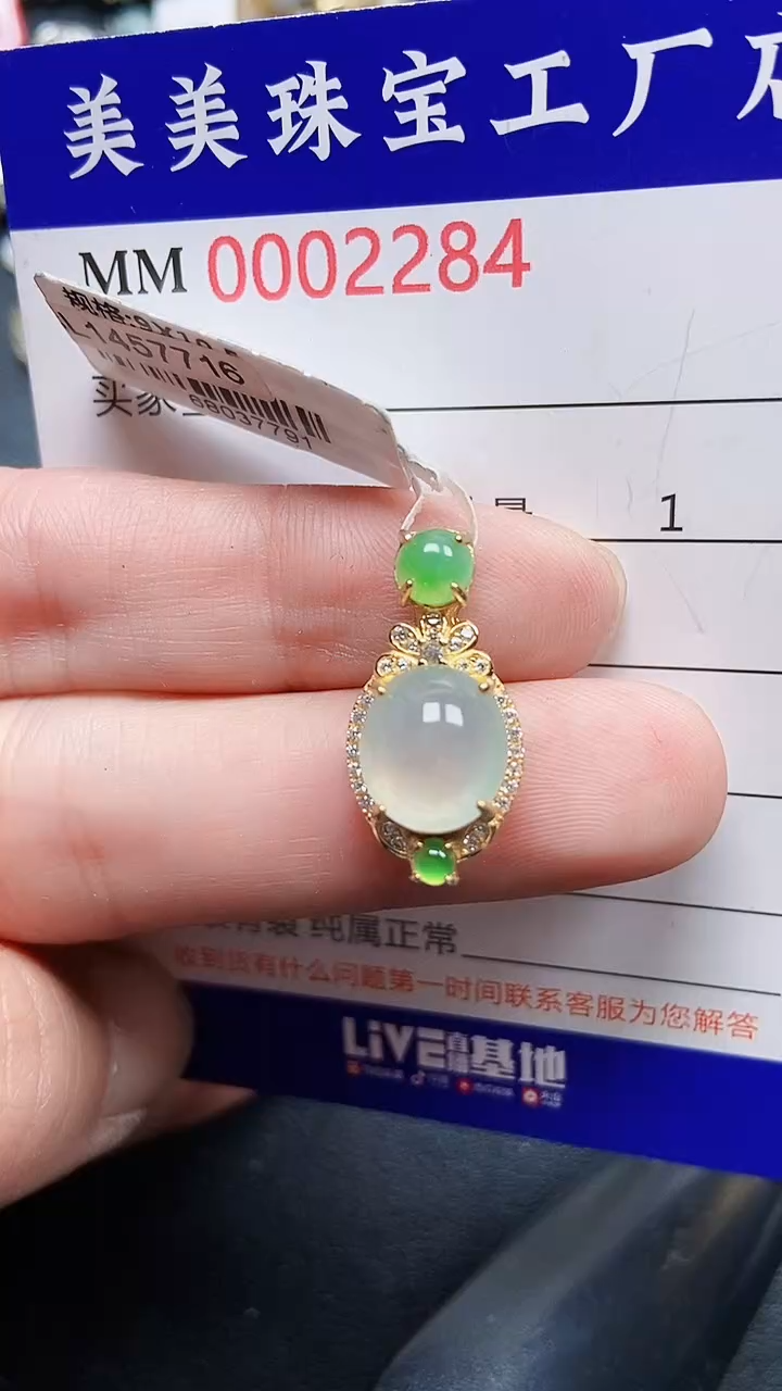 颈饰银S925镶嵌翡翠2284