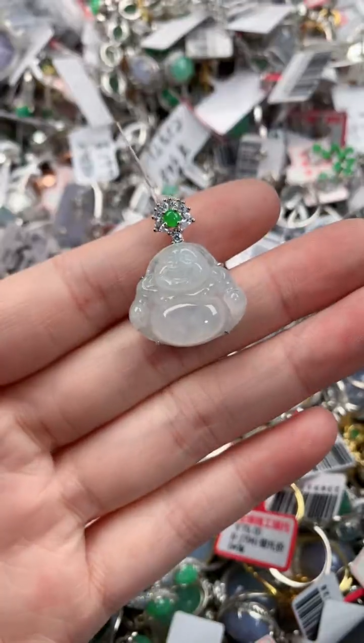 银S925镶嵌戒指翡翠12             6